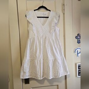 White Eyelet Dress Knee Length NWOT size medium